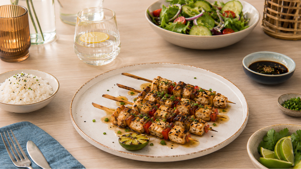 Brochetas de pez espada al jengibre: receta marinada y llena de sabor