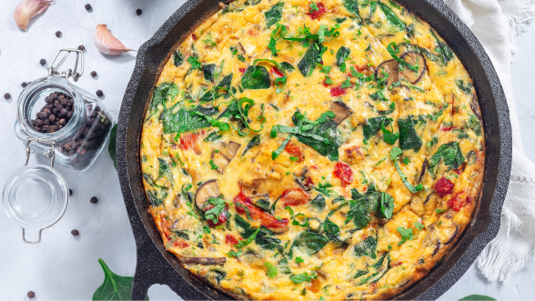 Tortilla de bacalao con espinacas: receta jugosa y fácil